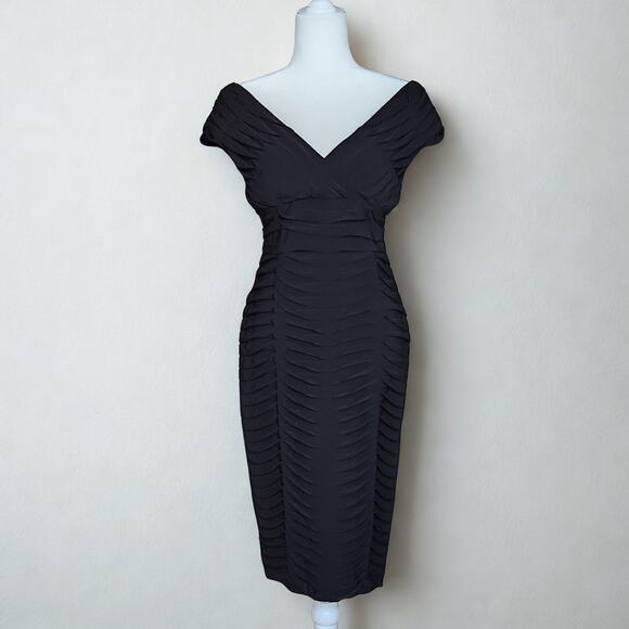 Adrianna PapellWomen's Black Ruched Cocktail Dress Size 8